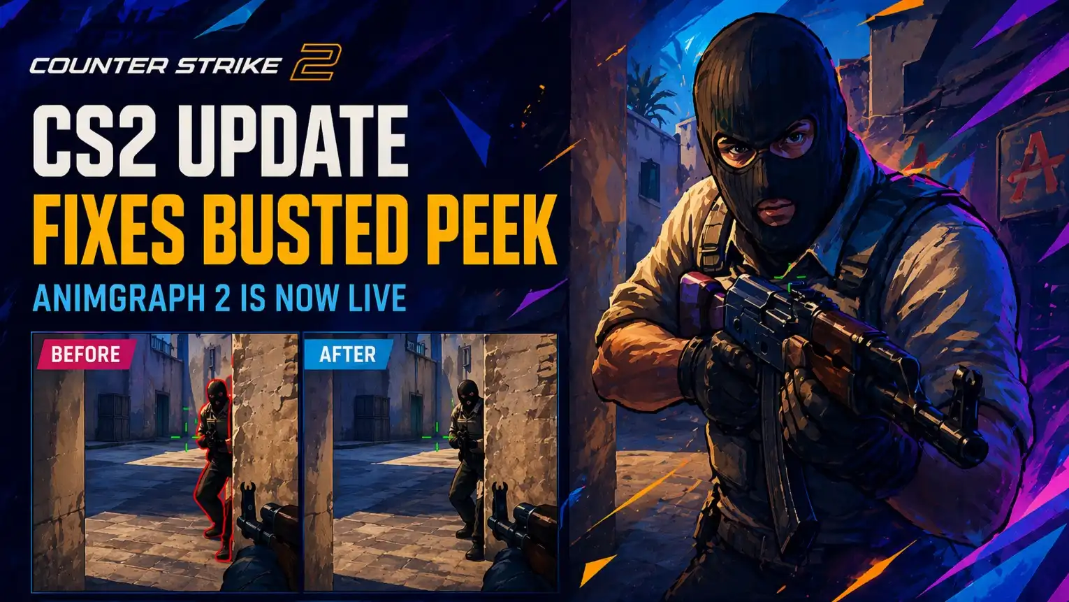 CS2 Update Fixes “Busted Peek” as AnimGraph 2 Goes Live